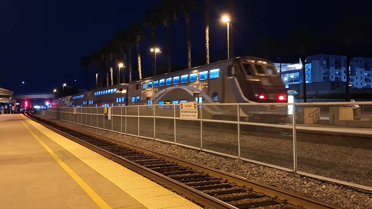 12-30-25! Railfanning Burbank Downtown Station at night!