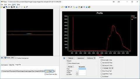 2.2 Open a spectrum from a DSLR Raw image in RSpec