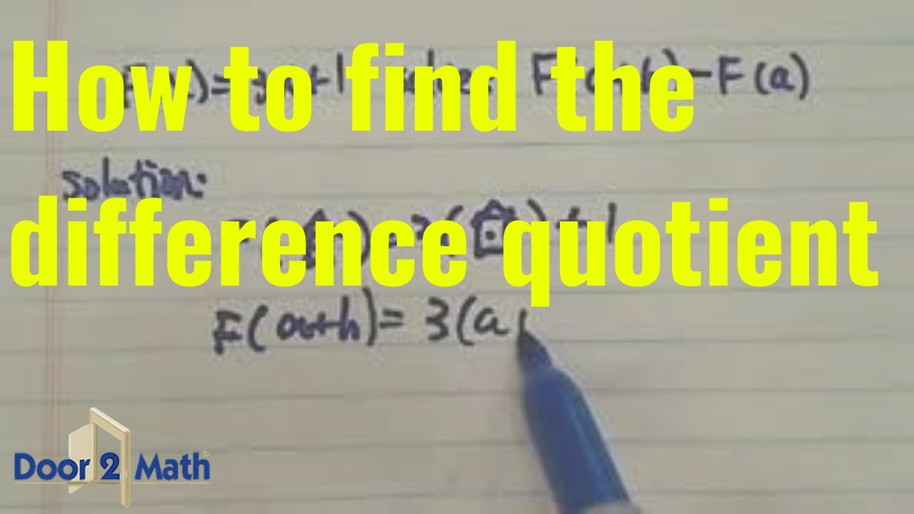 Difference Quotient EXAMPLE Step by step Explanation Calculus YouTube Difference Quotient EXAMPLE Step by step Explanation Calculus YouTube