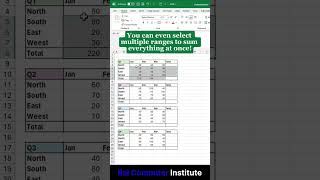 Select multiple Ranges to sum #excel #exceltips #vlookup #exceltricks #data #education #stockmarket
