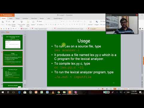 Token separation using LEX tools