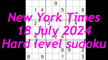 Sudoku solution – New York Times 18 July 2024
