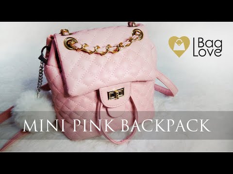 WHATS IN MY BAG 2020  Mini Pink Backpack Chanel Inspired 