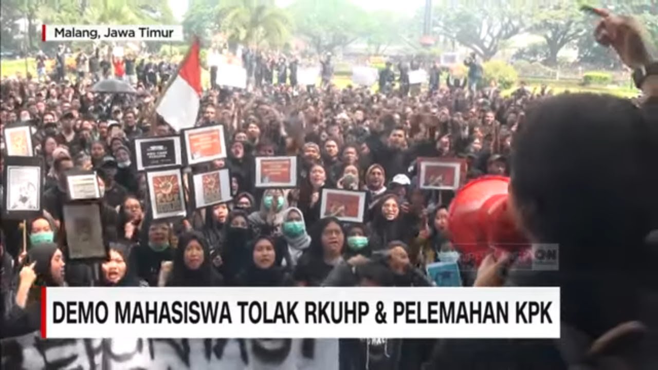 Demo Mahasiswa Tolak RKUHP dan Pelemahan KPK - YouTube