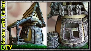 МК:  Домик для златоглазок в деревенском стиле. Бумажная глина. DIY Rustic Fairy House. Paper Clay.