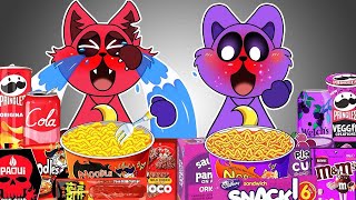 Convenience Store PURPLE vs RED MUKBANG ASMR  CATNAP vs CATNAP'S EVIL TWIN BROTHER?! Animation