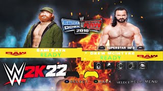 WWE 2K22 Sami Zayn vs Drew McIntyre Steel Cage Match Gameplay | SVR 10 PS2 MOD