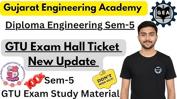 📢GTU Exam Hall Ticket 2025🔥 | Diploma Eng. Sem-5 💯 | New Update + Study Material Free📘#gtuhallticket