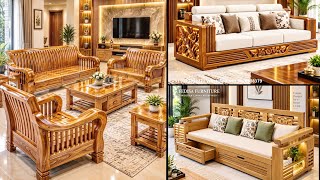 50 Latest Wooden Sofa Design (2026 Trends) | Modern Living Room Sofa Ideas