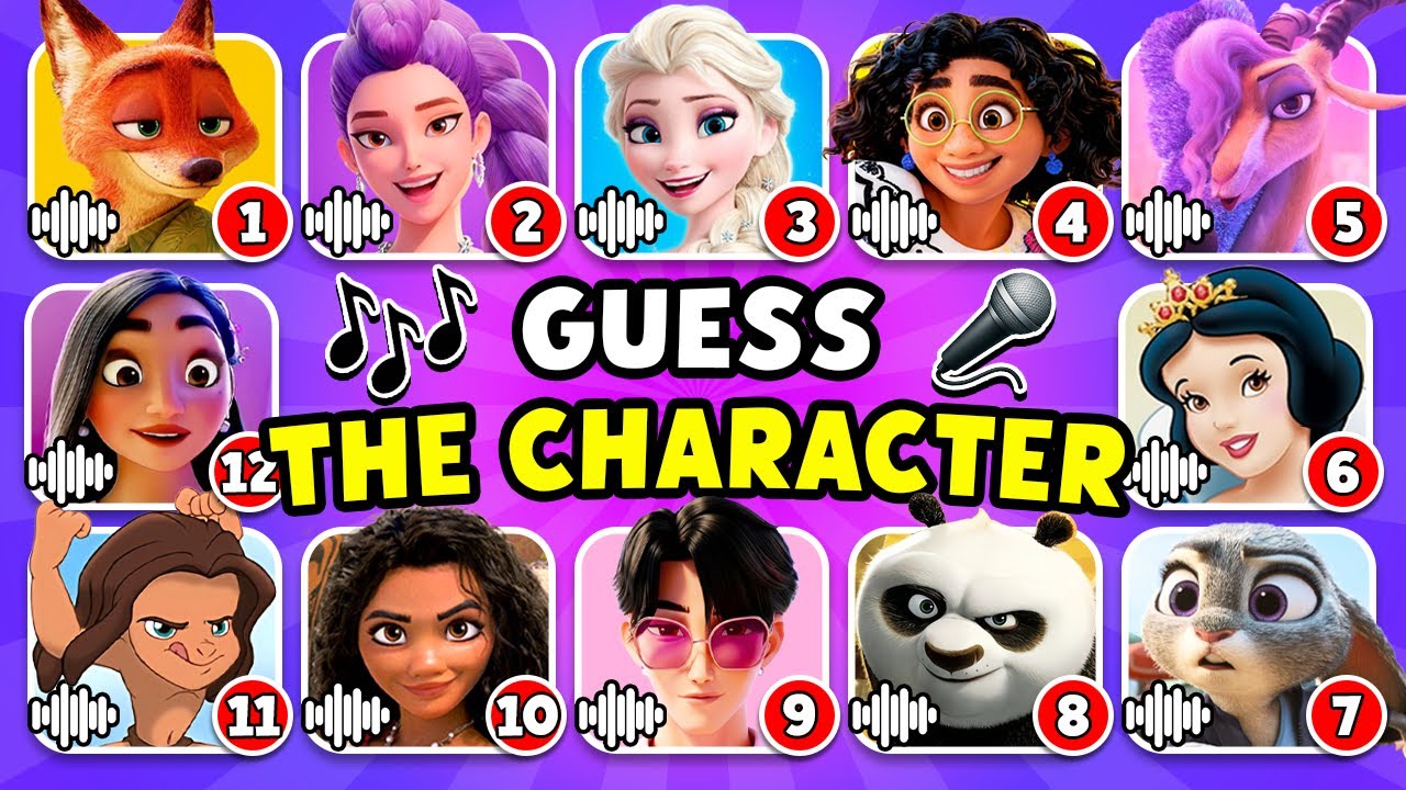 Guess the Movie Character by Song & Voice 🎙️🎶 Disney, Zootopia 2, Moana, Snow White, K-Pop Golden