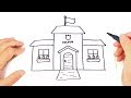 How to draw a School Step by Step | School Drawing Lesson