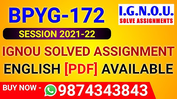 BPYG-172 Solved Assignment 2021-22 in English, BPYG-172 Solved Assignment 2022, BPYG-172 Assignment