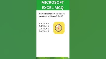 Shortcut Key MS Excel #mcqshort