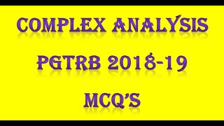 PG TRB/ POLYTECHNIC COMPLEX ANALYSIS PGTRB 2018-2019