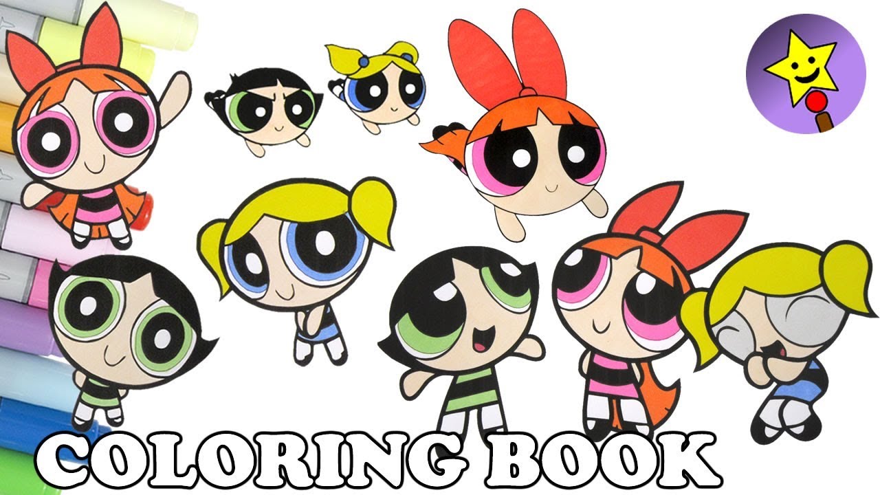 Powerpuff Girls Coloring Book Pages pilation 8 Buttercup Bubbles Blossom Coloring Pages Kids Art