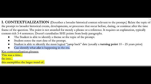 Contextualization in APUSH writing
