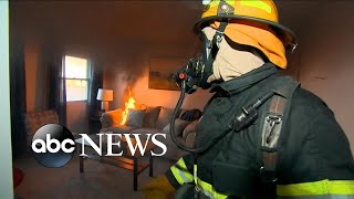 Lifesaving demonstration to safely escape a house fire l ABC News