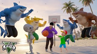 ကျွန်တော်တို့ ငါးမန်းမိသားစုကို မွေးစားခဲ့တယ် | I adopted Shark Family in GTA V