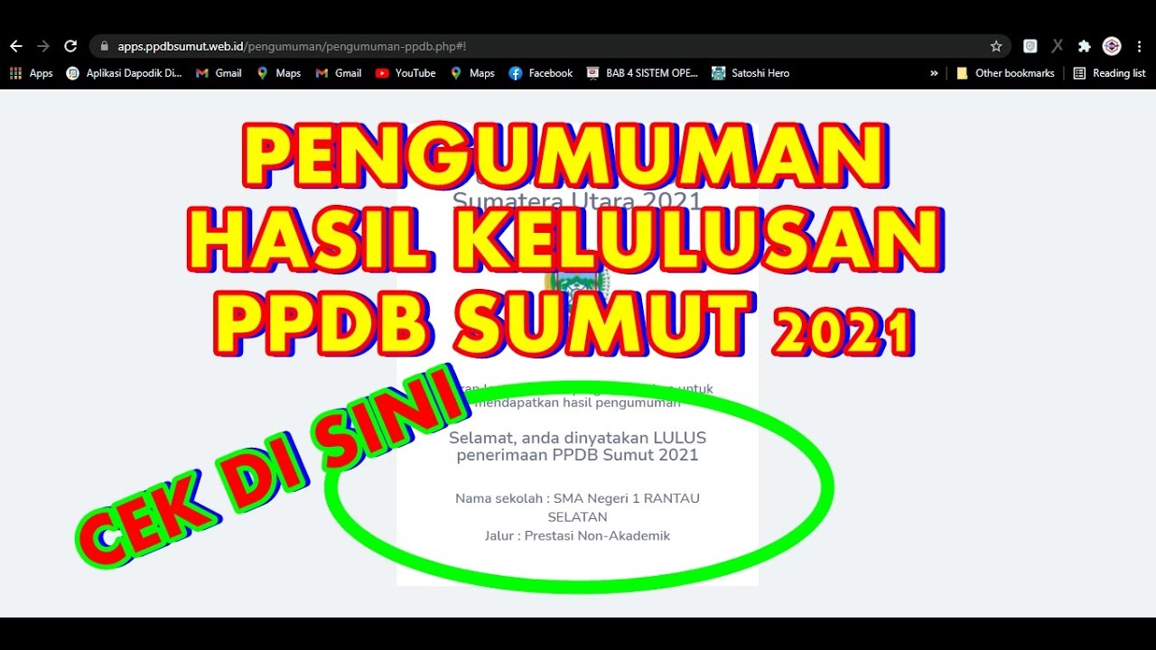 Pengumuman ppdb sumut 2021