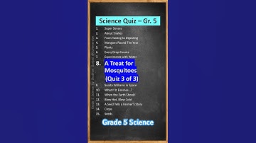 Grade 5 Science - Chapter 8, Quiz 3 of 3: A Treat for Mosquitoes - MCQ Quiz
