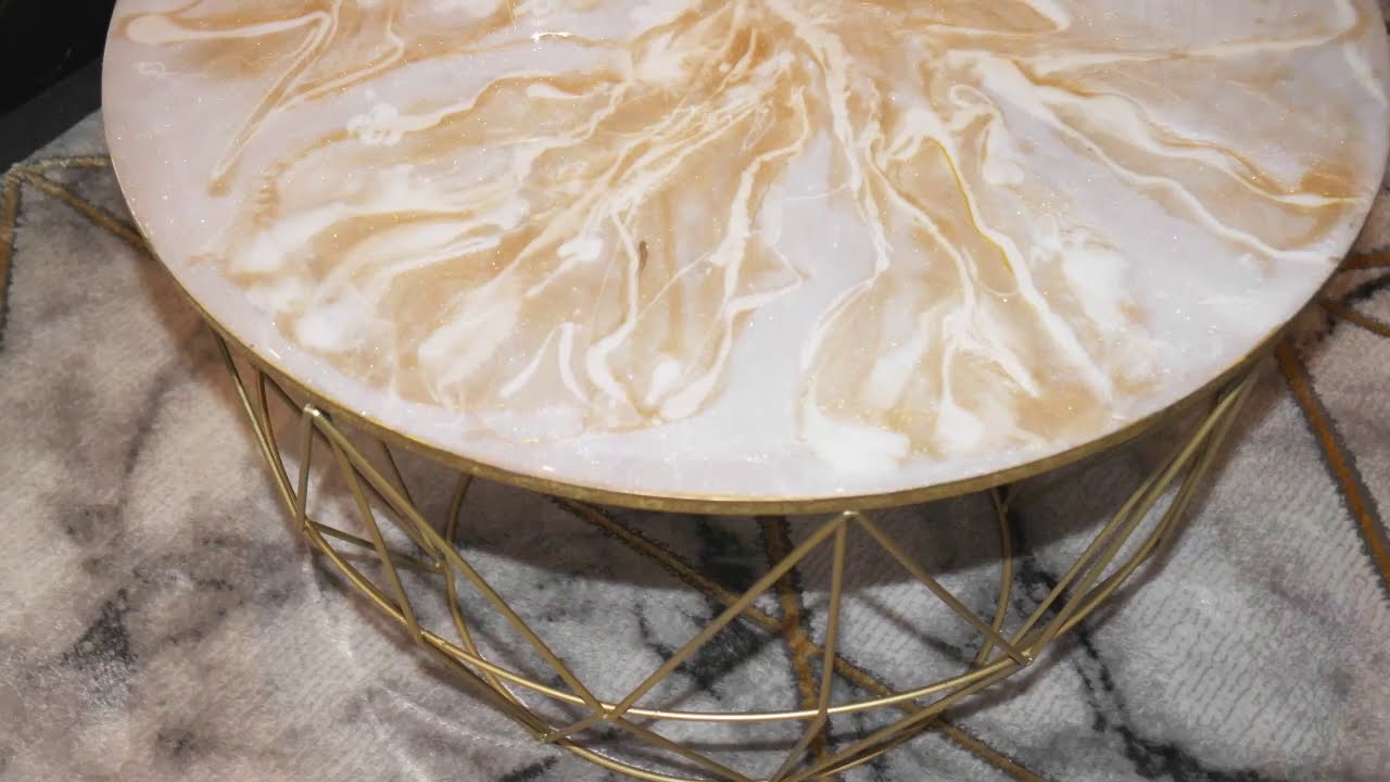 DIY#resin #table                       غيرت طاولة الصالون إلى لوحة 👌فنية