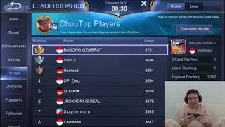 PAPI DONKEY Top global 1 CHOU ! PAPI DONKEY TUNJUKAN SKIL CHOU TOP 1 GLOBAL