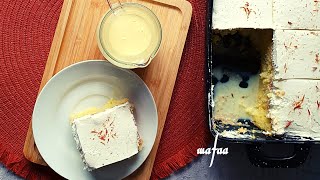 كيكة  الزعفران/كيكة الحليب (تريليتشا )Tres leches cake  2020 اسهل طريقه لكيكة الحليب