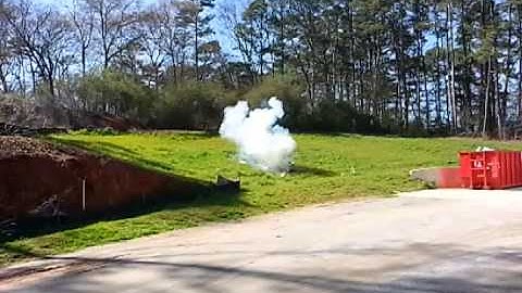 Exploding target in slow motion