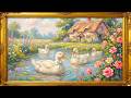 4K Dreamy Ducks in a Cottage Garden | TV Screensaver | TV Wallpaper | Frame TV Art (Nature Sounds)