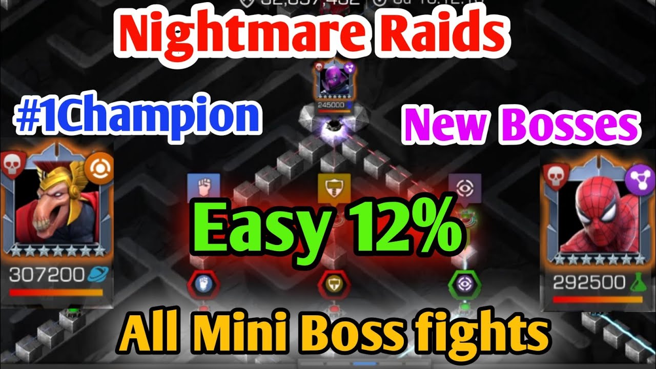 New Nightmare Raids | New Bosses | #1 Champion for easy 12% | MCOC