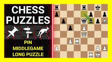 Chess Puzzles to Practice. Themes: Pin, Middlegame, Long puzzle. Learn Chess