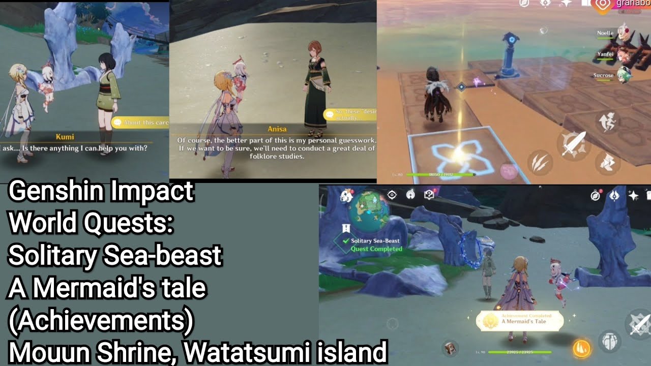 Genshin Impact - World Quests: Solitary Sea-beast , A Mermaid's tale (Achievements), Mouun Shrine