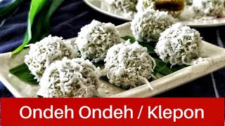 Ondeh ondeh / Klepon - How to make the delightful dessert with grated coconut and palm sugar