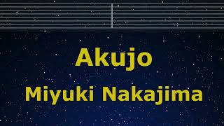 Karaoke♬ Akujo - Miyuki Nakajima【No Guide Melody】 Instrumental, Lyric Romanized