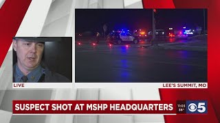Suspect shot at MSHP headquarters