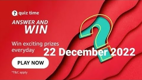 Amazon Daily Quiz Time | 22 December 2022 | Rs.1000 | Today Answers | Amazon Pay Balance | Answers