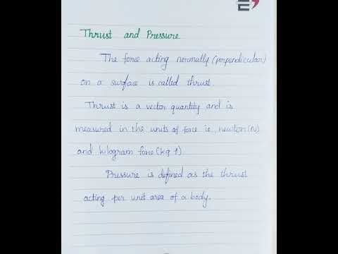 thrust and pressure|physics