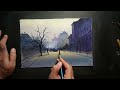 How to paint cityscape in watercolor painting