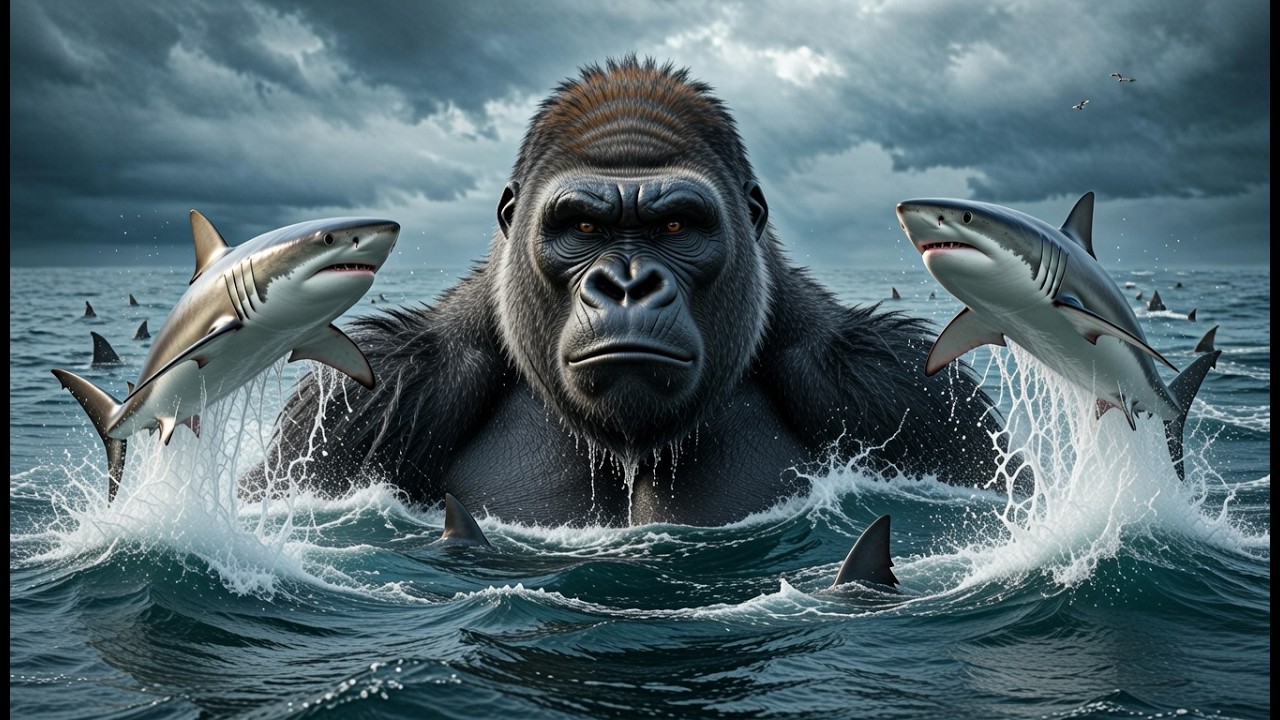 Kong chiến đấu với hàng triệu con cá mập ăn kim loại dưới đại dương và cái kết chấn động!