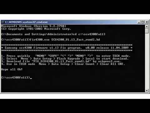 how to reset samsung scx4300
