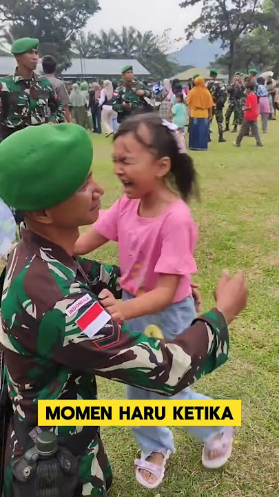 momen haru ketika anak perempuan prajurit TNI bertemu ayah nya ‼️ #momenharu #ayah #tni #anak