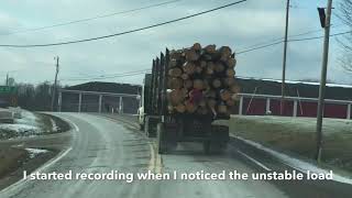 Loaded Log Truck Crash!! (new footage before the crash)