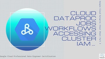 Google Cloud Dataproc Cheat Sheet Part 3 - Cloud Dataproc Jobs, Workflows, Accessing Cluster, IAM...