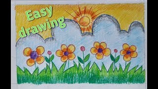 garden easy flower painting draw