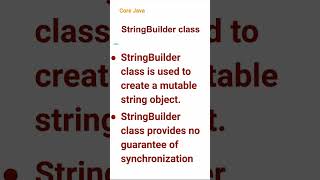 StringBuilder Class (29) #corejava