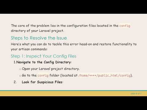 How to Fix the Laravel Artisan Error When Clearing Config Cache