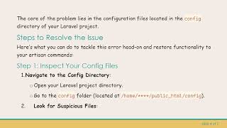 How to Fix the Laravel Artisan Error When Clearing Config Cache