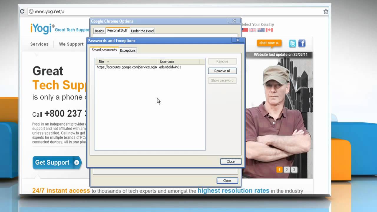 How to delete saved passwords in Google™ Chrome on a Windows® XP-based PC? - YouTube
