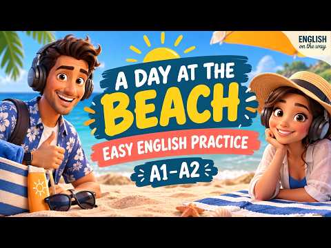 A Day at the Beach in English | Easy English Listening Practice (A1-A2)