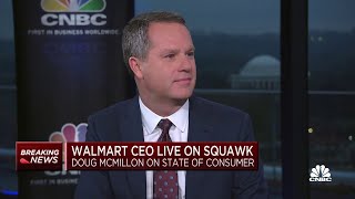 The U.S. consumer is still stressed and under inflation pressure, says Walmart CEO Doug McMillon